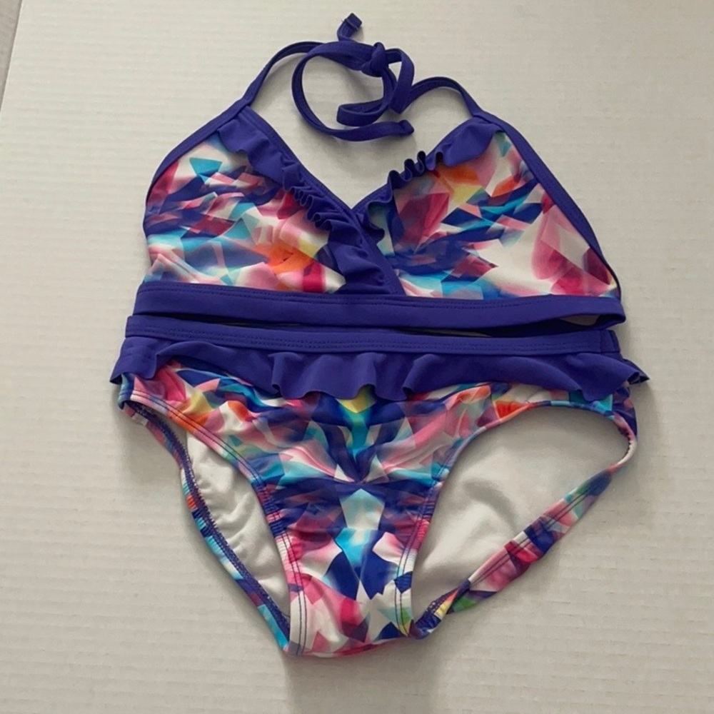 Pretty Multicolor Swimsuit For Little Girls